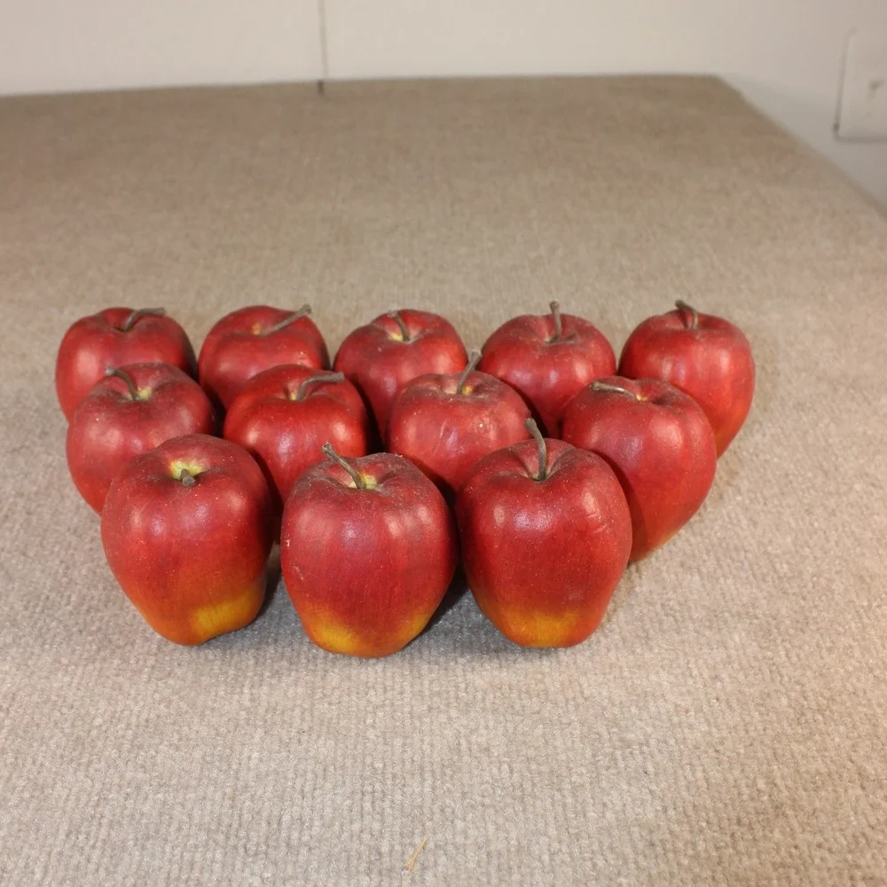 Set of 11 Artificial Red Apples Faux Fruit Home Decor Kitchen Centerpiece